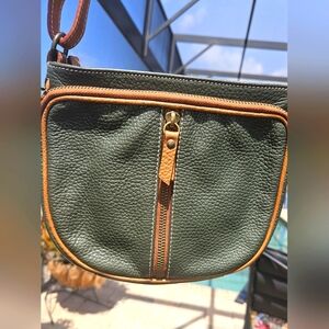 SUNDANCE Leather Green Crossbody Bag Purse Made In Italy Beauty Quality A++